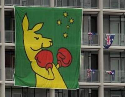 Vlag boksende kangoeroe van het Australische team mag blijven wapperen tijdens Olympische Winterspelen