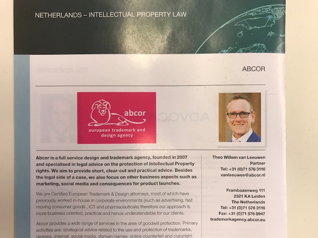 Abcor recommended as Dutch experts in the field of Intellectual Property Law