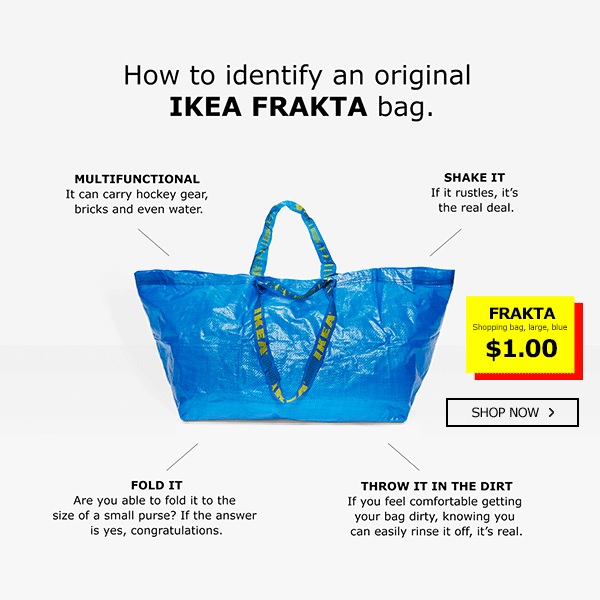 Briljante actie Ikea - Ikea tas op de catwalk?
