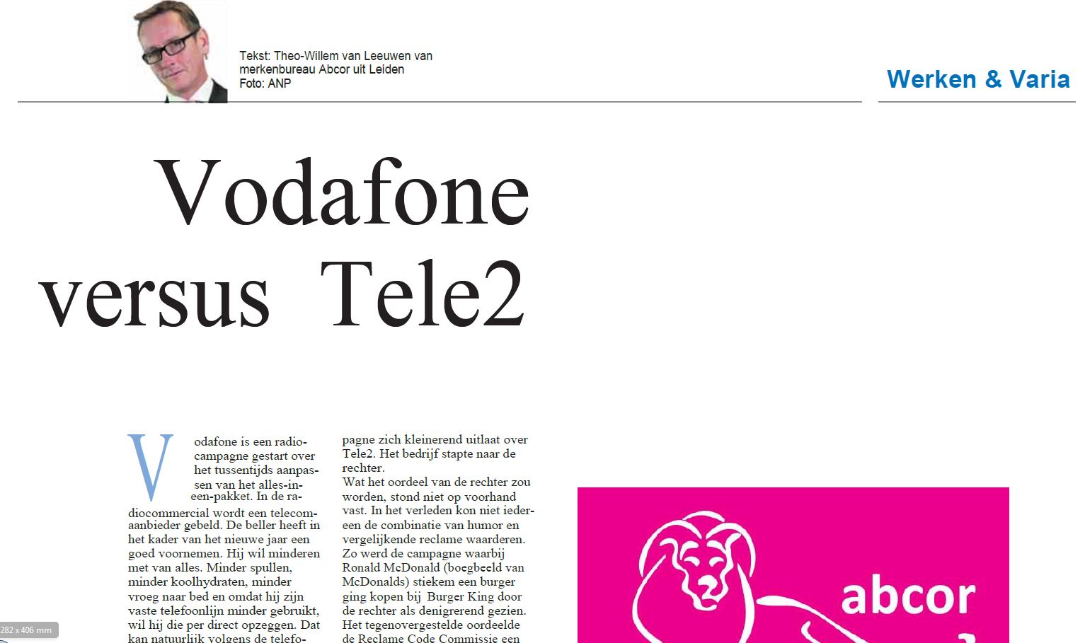 Vodafone versus Tele2 (HDC kranten - Plus werken bijlage)