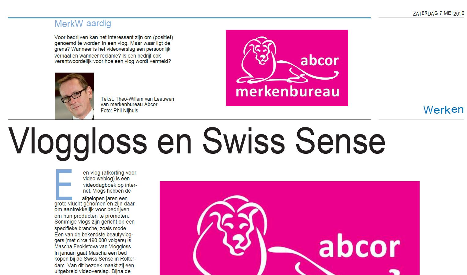 Vloggloss en Swiss Sense (HDC kranten - Plus werken bijlage)